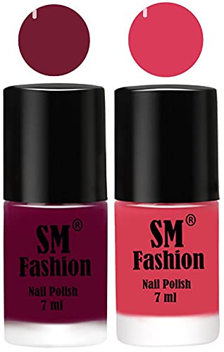 Image of Long Lasting Nail Polish | Nail Paint Combo 7 ml Each) - Set of 2 Mulberry-Rose