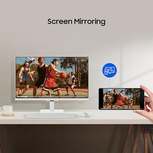 Image of Samsung 32 inch (80cm) M5 Smart Monitor with Smart TV Experience (Smartchoice) |FHD 1920 x 1080|Screen Mirroring TV Plus|Speakers|Adaptive Sound|Wi-Fi|HDMI|Bluetooth|LS32FM501EWXXL|White