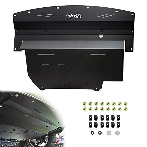 ELITEWILL Black Aluminum Front Lower Engine Splash Shield Guard Under Tray Cover Skid Plate Fit for 2003-2009 Nissan 350Z & 2003-2006 Infiniti G35 and 03-07 G35 Coupe