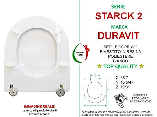 HYDRO HOME Tavoletta WC In Legno Rivestito Resina Per DURAVIT STARCK 1 Made In Italy