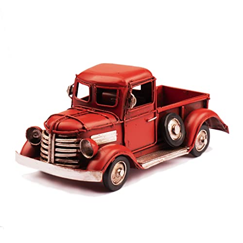 SeenVo Red Christmas Truck,Metal Vintage Farmhouse Truck Decor,Antique Pickup...