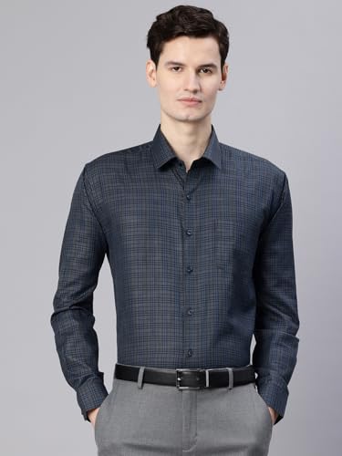 Image of Majestic Man Men's Pure Cotton Slim Fit Checkred Full Sleeve Classic Collar Everyday Formal Shirt
