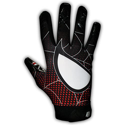 Taqcha Spider Youth Football Gloves - Tacky Grip Skin Tight Adult Football Gloves - Pro Elite Super Sticky Receiver Football Gloves - Youth Sizes (M-L) #TOP2
