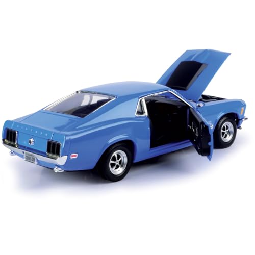 Ford Mustang Boss 429 1970 1:24 Motormax Azul miniatura 4