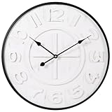 aevbibs Modern 24-Inch Wall Clock, Iron & Wood with Distressed Vintage Finish – Silent Non-Ticking Quartz Movement, Battery Operated, Easy to Hang, for Living Room, Office, Classroom