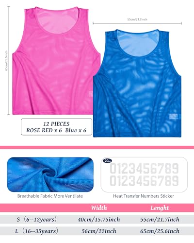 Image of Boyiee Pinnies Scrimmage Vests, Youth Pinnies Nylon Mesh Team Practice Jersey for Sports Basketball Soccer Football