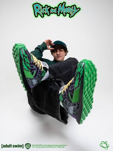 Image of Bacca Bucci x Rick & Morty Official Licensed inchFear Hole inch Sneakers | Printed Lace-Up Casual Shoes | Chunky Grip Sole