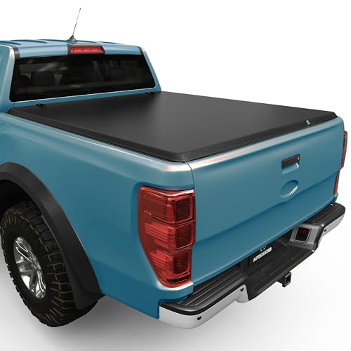 Image of AUTOSAVER88 Soft Roll Up Truck Bed Tonneau Cover Fit for Ford Ranger 2019 2020 2021 2022 2023 5ft Bed