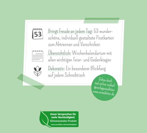 Postkartenkalender Kluge Frauen 2025: Wochenkalender 2025, 53 Postkarten mit Zitaten von bekannten Frauen