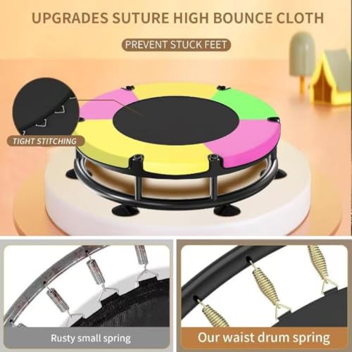 Trampoline for Kids, Full Anti-Rust 440lbs Anti-Rollover Round Bottom Toddler Trampoline, T-handrail Adjustable Baby Toddler Trampolines Dart Board - Image 5