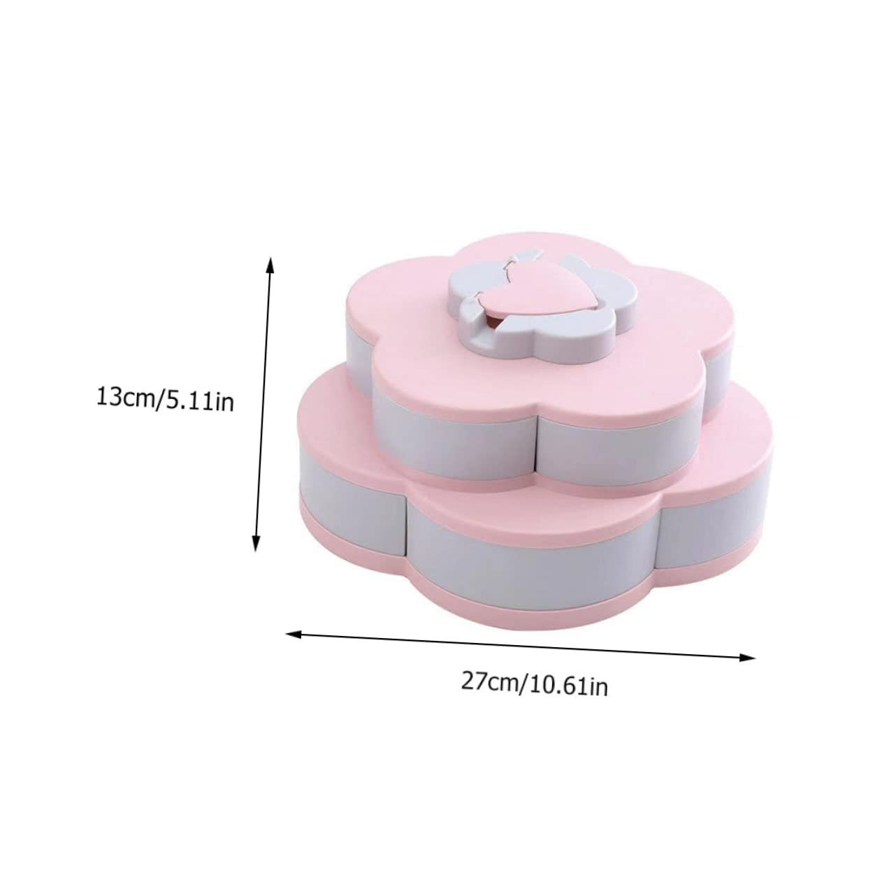 BRIGHTFUFU Candy Container with Phone Slot Double-layer Sweets Storage Box Fashion Pink Plastic