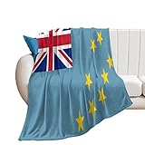 Higoss Tuvalu Flagge Decke, Landhausflagge, Überwurf, Plüsch, superweich, warme Flanelldecke für Couch, Bett, Sofa, Stuhl, tolles Geschenk für Fre&e, Männer, Frauen, 101,6 x 127 cm
