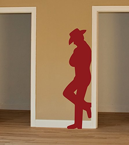 Calcomanía de vinilo cowboy silueta para pared miniatura 6