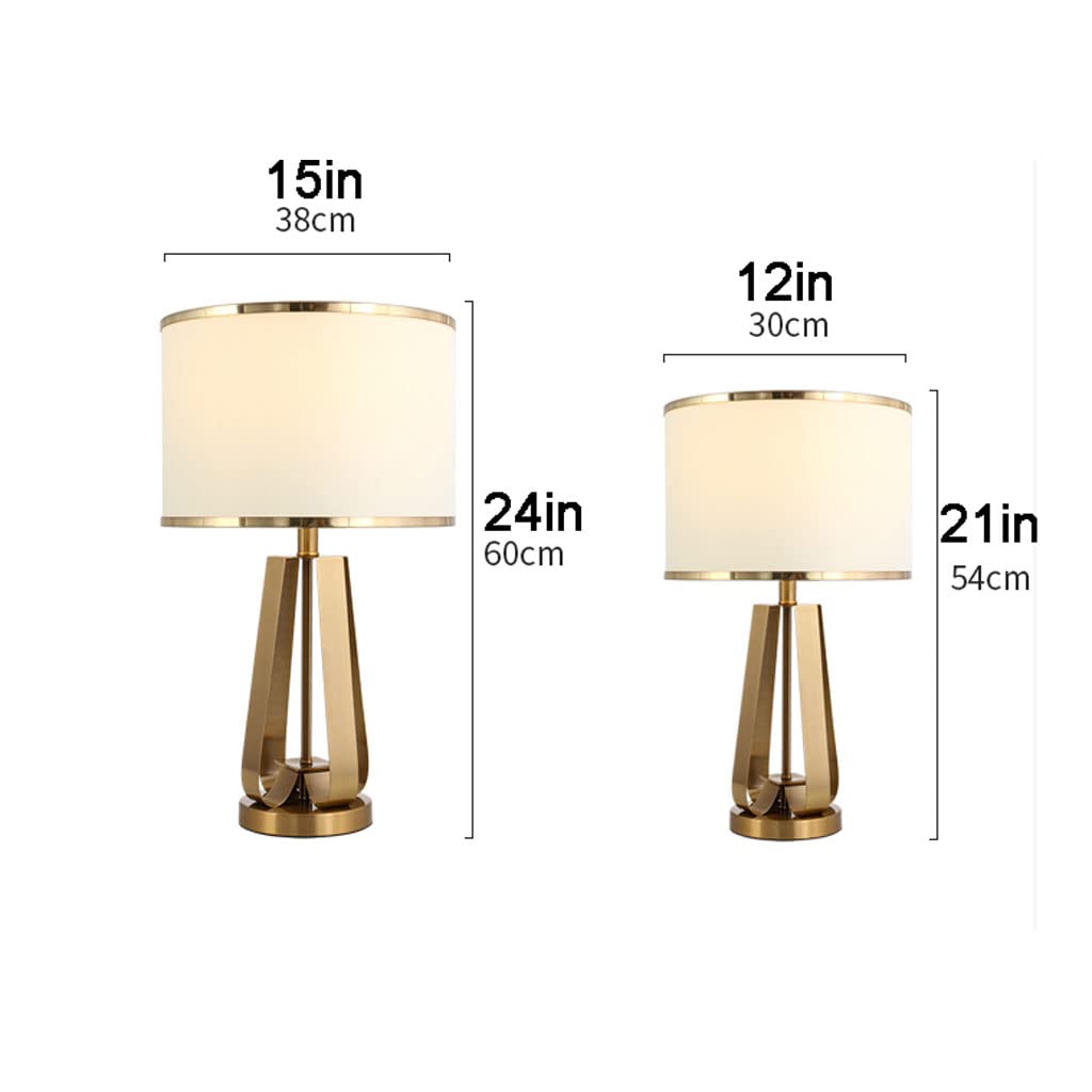 SYALEO Lámpara de Mesa Moderna, lámpara de mesita de Noche con Pantalla de Tambor Blanco y Metal Dorado, lámpara de Noche de Lujo Europea para Dormitorio, hogar, Oficina, Lectura
