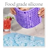 Mini Ice Cube Trays, 2 Pcs Small Ice Cube Trays with Silicone Material, Perfect for Baby Food, Cocktails and Dorm Freezers, Compact Design 23.6x11.9cm (White + Purple) - Image 3