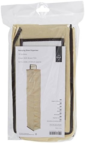 Premier Housewares Ten Section Hanging Shoe Organiser - 1 Piece, Cream