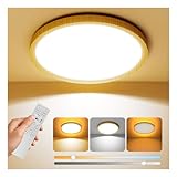 Coizabera LEDシーリングライト 6畳-8畳 和風 木目調 28w 3600lm 調光調色 間接光常夜灯付き 照明 天井 電気 蛍光灯 リモコン付き スマホAPP対応 6畳 Ceiling Light 和室/寝室/リビング/書斎/玄関/廊下/台所適用