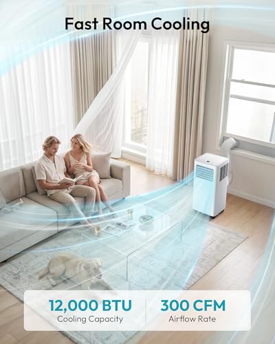 Image of EUHOMY 12,000 BTU Portable Air Conditioners, Smart AC Unit with Heat, 50dB