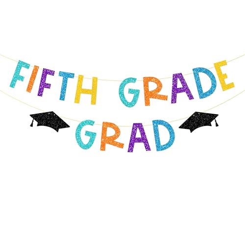 5th Grade Grad Banner, Fifth Grade Banner, Boys Girls Kids 5th Grade Graduation Party Decorations 2025,5th Grade Graduation Party Supplies