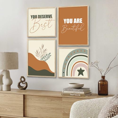 Image of kotart Modern Wall Art Framed Painting for Wall Decoration - Wall Paintings for Living Room, Bedroom - Wall Decor /Room Decor Set of 4 (Art 1, Small (10x13 or 10x10 inch))
