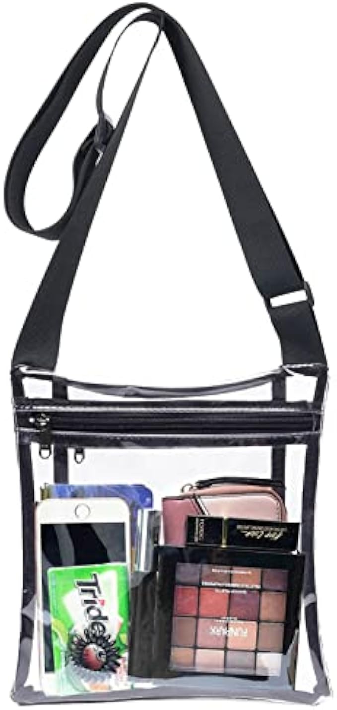 HULISEN Clear Crossbody Purse Bag, Stadium Approved, with Extra Inside Pocket