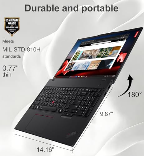Image of Lenovo ThinkPad T16 Gen 3 Business AI PC Laptop (16 inch FHD+ Touchscreen, Intel 12-Core Ultra 5 125U (> i7-1355U), 64GB DDR5, 2TB SSD), 2x Thunderbolt 4, Fingerprint, Backlit, 5MP IR Webcam, Win 11 Pro