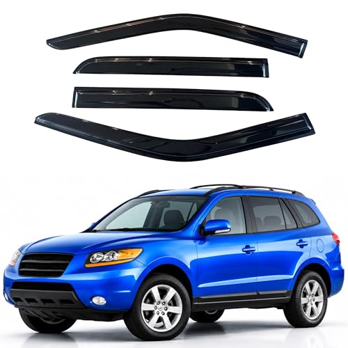 Image of IG Window Visors Fit for 2007-2012 Hyundai Santa Fe, Out-Channel Rain Guards Vent Wind Deflectors 4PC, Car Accessories for 07-12 Santa Fe