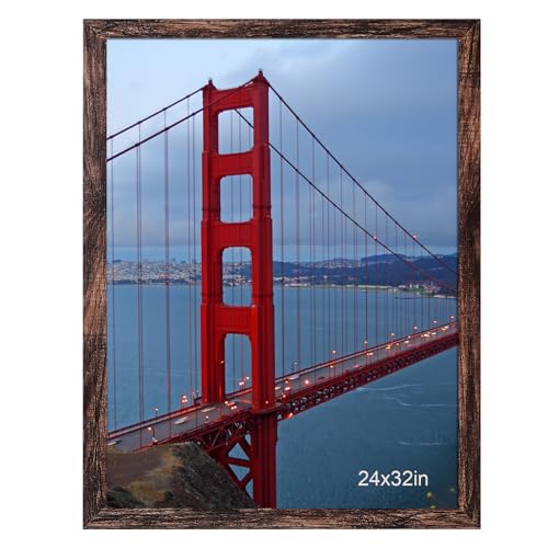 BESCRCL 24x32 Picture Frame Brown, Poster Frames Wall Hanging, Display Pictures 24 x 32 without Mat, 1 Pack