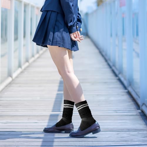 Image of phnydreg Slouch Socks Striped Slouch Scrunch Socks for Women Girls 90s Party