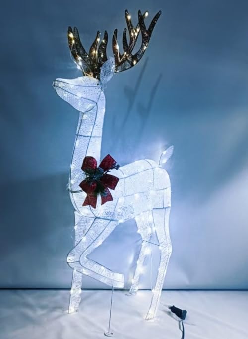 LEADZM Weihnachtsdeko - EIN Stück beleuchteter Weihnachtselch, 120...