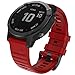 YOOSIDE Quick Easy Fit Watch Band for Garmin Fenix 6X Pro/Sapphire,26mm Soft Non-allergenic Silicone Sport Waterproof Wristband Strap for Garmin Fenix 5X/5X Plus,Fenix 3,Quatix 3,Tactix Bravo(Red)