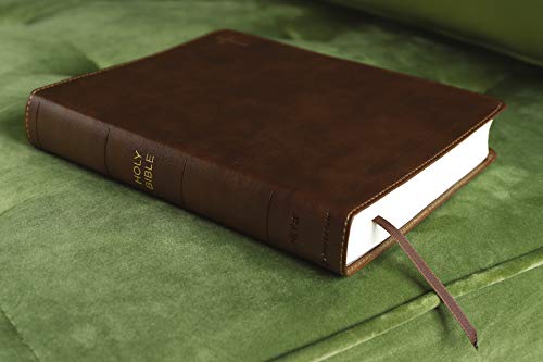 Image of NIV, Journal the Word Bible (Perfect for Note-Taking), Double-Column, Leathersoft, Brown, Red Letter, Comfort Print: Reflect, Take Notes, or Create Art Next to Your Favorite Verses