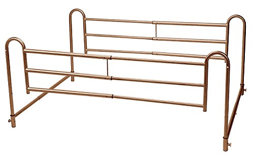 Drive Medical Home Bed Style Adjustable Length Bed Rails, Brown Vein