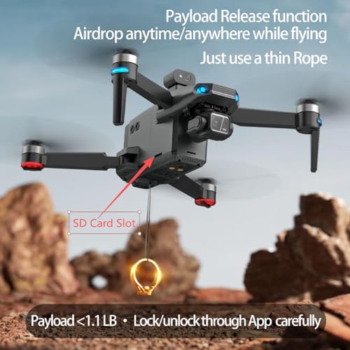 LimitedDealPrice Touch Screen Tablet Remote Professional Shooting Drones with Camera for Adults 4K HD, 360 Obstacle Avoidance, Payload Release, 3 Axis Gimbal Anti-shake, 84 Minutes Long Battery, Up to 5 Miles Range, Time-lapse, 50×Zoom, Rainproof, GPS Safe Height Auto Return - Image 4