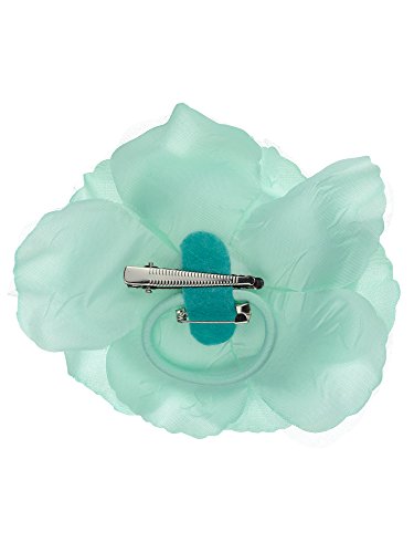 Image of Women's Multifunction Rose Flower Sheer Petal Brooch Pin Hair Tie Clip