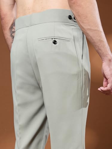 Image of Gurkha Pants for Men | Trouser for Men | Formal Pant | Classic Button | Bell Button High Waist Pleated Casual Trousers | Flared Leg Pants for Office Smart Casual Travel Party