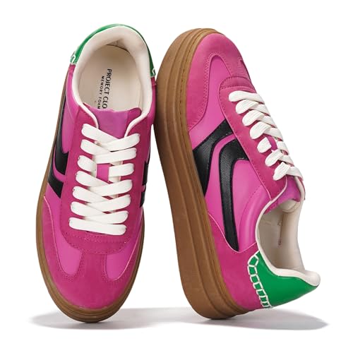 Image of Project Cloud Platform Sneakers for Women Footwear - Memory Foam Insole Womens Shoes, Lightweight and Non-Slip Sole Lace Up Fashion Sneakers for Women 2026 (Volley)