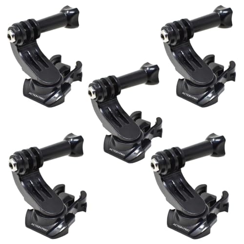 Image of Action Pro 360 Rotatable J-Hook Buckle Vertical Mount Adapter Compatible with GoPro Hero 13 /12 /11 /10 /9 /8 /7 /6 /5 /4, DJI Osmo, Insta360, Yi, SJCAM & Other Action Cameras (Pack of 5)