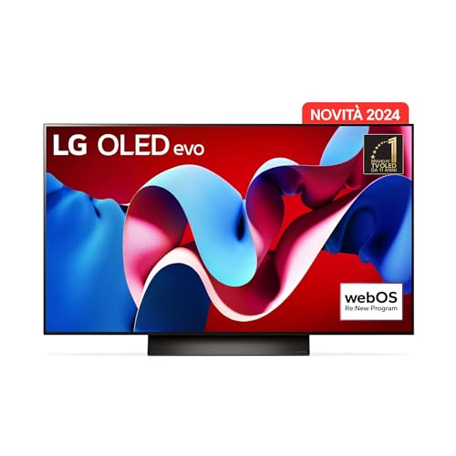 LG OLED evo 48'', Serie C4 2024, OLED48C46LA, Smart TV 4K, Processore α9 Gen7, OLED Dynamic Tone Mapping Pro, 40W, Dolby Vision, 4 HDMI 2.1 4K@144Hz, GSync, VRR, Alexa, ThinQ AI, webOS 24