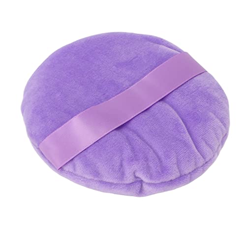 Ultrgroße, runde Puderquaste für Make-up, waschbar, weich, Schwanendaune, Lila