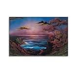 UFJWK55F99 Bob Ross Poster aus Ebenholz, dekoratives Gemälde, Leinwand, Wandposter und Kunstdruck, ungerahmt, 60 x 90 cm