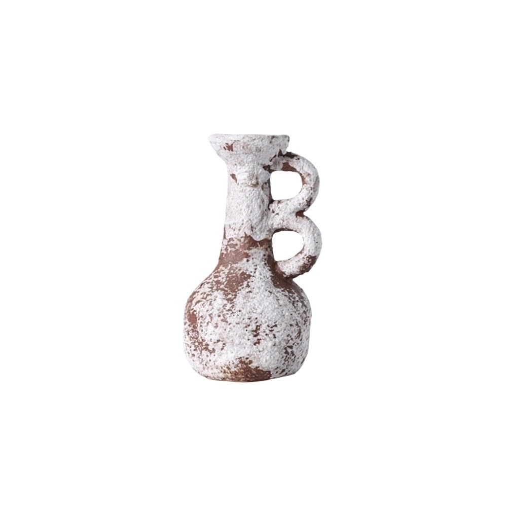 flower vase Irregular with Handle Vintage Ceramic Vase Jar Ornament Living Room Flower Arrangement