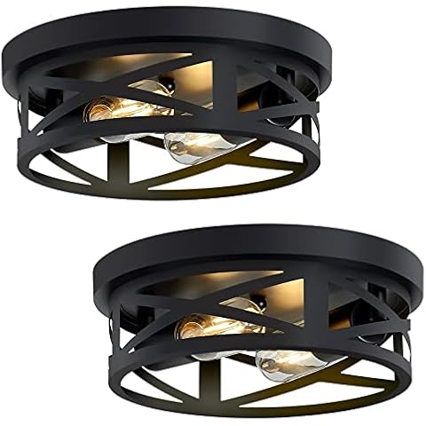 SKEJAO Black Flush Mount Ceiling Light Fixture Cover
