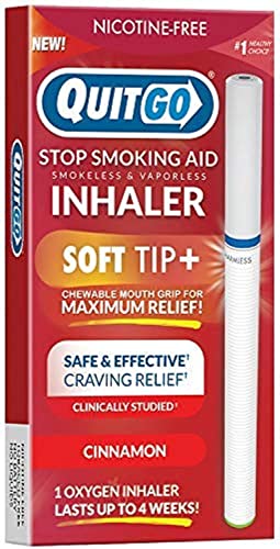 Quit Smoking Aid Oxygen Inhaler + Soft Tip Chewable Filter to Help Curb Cravings, Nicotine Free Non-Addictive Stop Smoking Support & Oral Fixation Relief (1 Pack, Cinnamon)