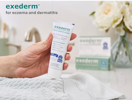 Image of Exederm Flare Control Hydrocortisone Cream for Eczema & Dermatitis 2oz | Eczema flare up cream hydrocortisone for eczema, contact dermatitis and highly sensitive skin. Fast acting itch relief