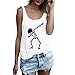 Produktbild Hniunew Camisole Tank Top Damen ÄRmelloses Cotton Baumwolle Crop Tanktops Unterhemd Knochen Fasching Weste Blusehemden Yoga Fitness Running Party Lauftop Weste TräGershirt
