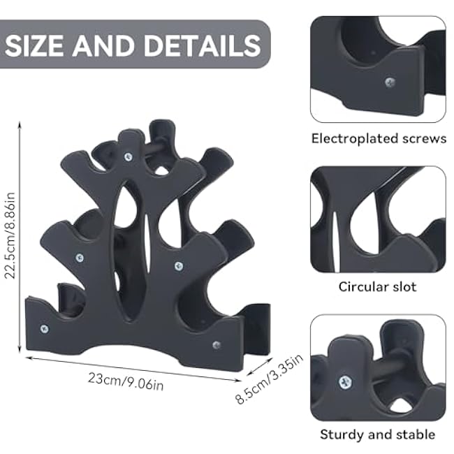 Dumbbell Rack£¨Without Weight£©, 3 Tier 23x22.5x8.5cm Dumbbell Rack PP Triangular Rack Stand Multilevel Weight Holder Storage Accessories for Home Gym Exercise
