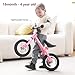 Bobike Toddler Balance Bike with Inflatable Rubber Tires, Kids Push Balance Bike Toys for 18 Month to 4 Year Old Boys Grils Adjustable Seat and Handlebar No-Pedal Training Bike Best Gifts(Pink)