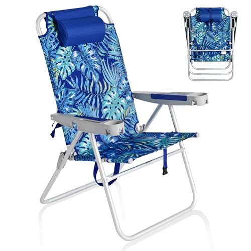 Image of SUNNYFEEL Tall Beach Chair for Adults, High Back High Seat Folding Chairs
