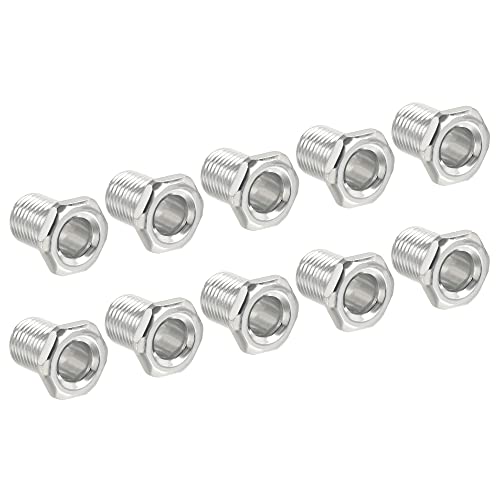 Image of MECCANIXITY Hex Bolt Screw 15mm Long M10 Thread Pipe Hexagon Countersunk Flat Head for Chandelier, Galvanized Iron Pack of 10